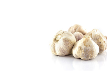garlic on white background