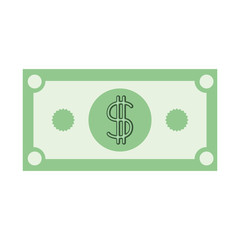 colorful silhouette of dollar bill vector illustration