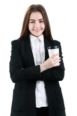 Pretty teenager having a coffee break