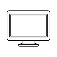 black silhouette of lcd monitor vector illustration