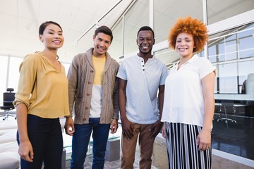 Portrait of cheerful business people