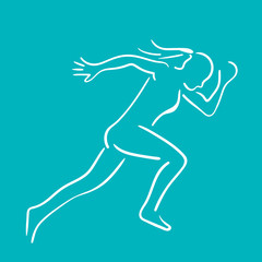 silhouette femme course vitesse