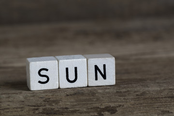 Sun, written in cubes