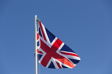 UK flag on a flagpole