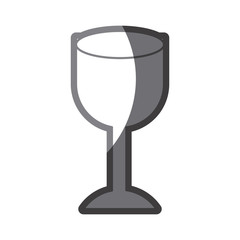 grayscale silhouette of fragile packaging symbol glass vector illustration