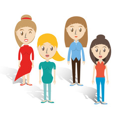 set avatars women of different diversity over white background, vector illustration