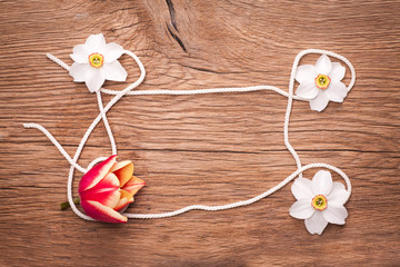 Decorative frame of dafodils