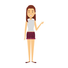 young woman avatar character vector illustration design
