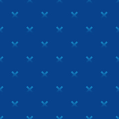 Seamless pattern background with blue gradient crosses, X signs.