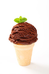 Chocolate ice cream cone