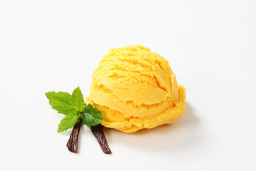 Scoop of yellow ice cream