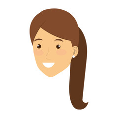 young woman avatar character vector illustration design