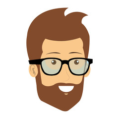 young man with glasses avatar character vector illustration design
