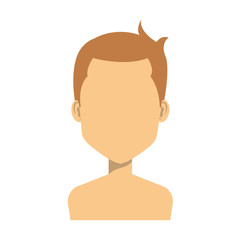 young man shirtless avatar character vector illustration design