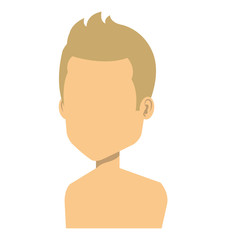 young man shirtless avatar character vector illustration design