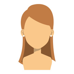 young woman shirtless avatar character vector illustration design