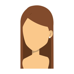 young woman shirtless avatar character vector illustration design