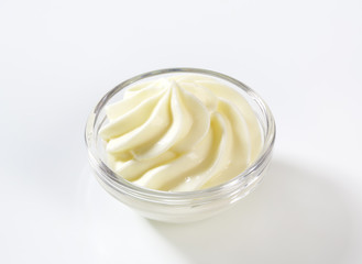 Glass of cream cheese