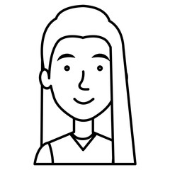 Obraz premium young woman avatar character vector illustration design
