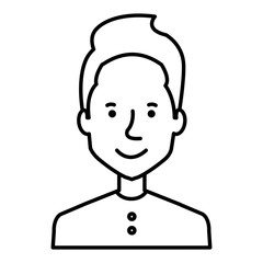 young man avatar character vector illustration design