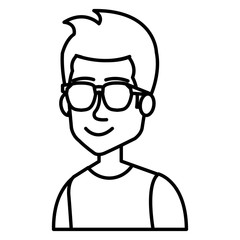 Fototapeta premium young man with glasses avatar character vector illustration design