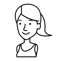 young woman avatar character vector illustration design