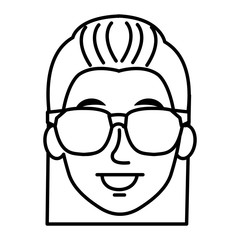 young woman with glasses avatar character vector illustration design