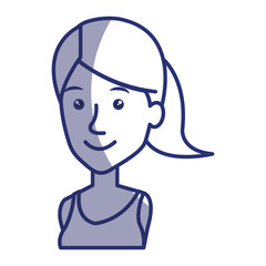 young woman avatar character vector illustration design