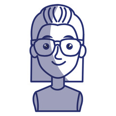 young woman with glasses avatar character vector illustration design