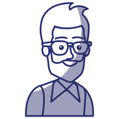 young man with glasses avatar character vector illustration design