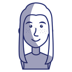young woman avatar character vector illustration design
