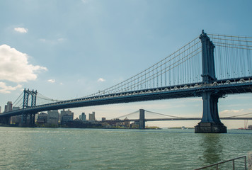 Manhattan Bridge and the City.