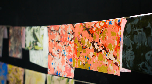 Pink marbling