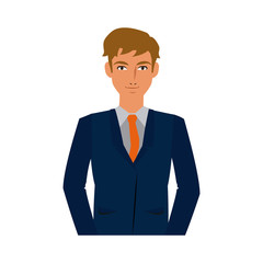 character business man with suit vector illustration
