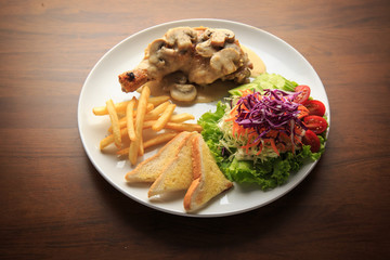 Chicken Steak with Mushroom Sauce