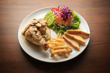 Chicken Steak with Mushroom Sauce