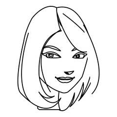 portrait woman business professional person line vector illustration