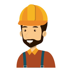 construction workman avatar character vector illustration design