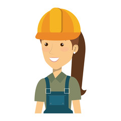 construction worker woman avatar character vector illustration design