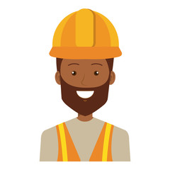 construction workman avatar character vector illustration design