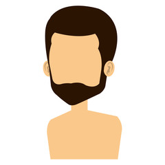 young man shirtless avatar character vector illustration design