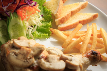 Chicken Steak with Mushroom Sauce