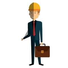 construction workman avatar character vector illustration design
