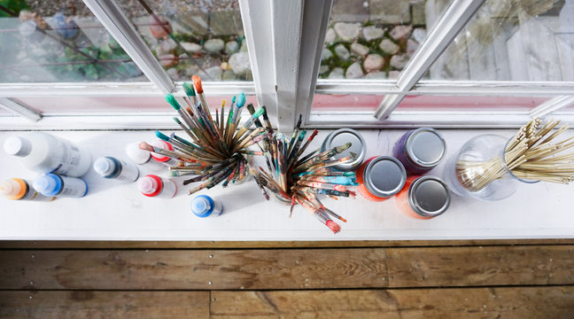 Paint and brushes