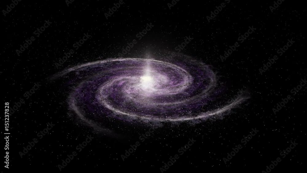 Wall mural seamless loop of rotating spiral galaxy / milky way. high quality, realistic animation. 1080p @ 60fp
