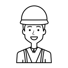 construction workman avatar character vector illustration design