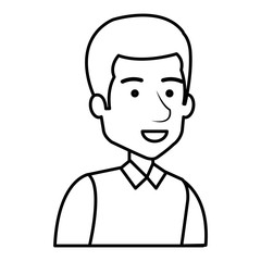 young man avatar character vector illustration design