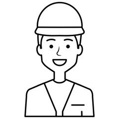 construction workman avatar character vector illustration design