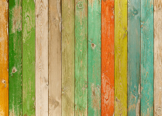 old colorful wood planks texture or background