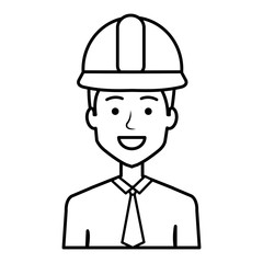 construction workman avatar character vector illustration design